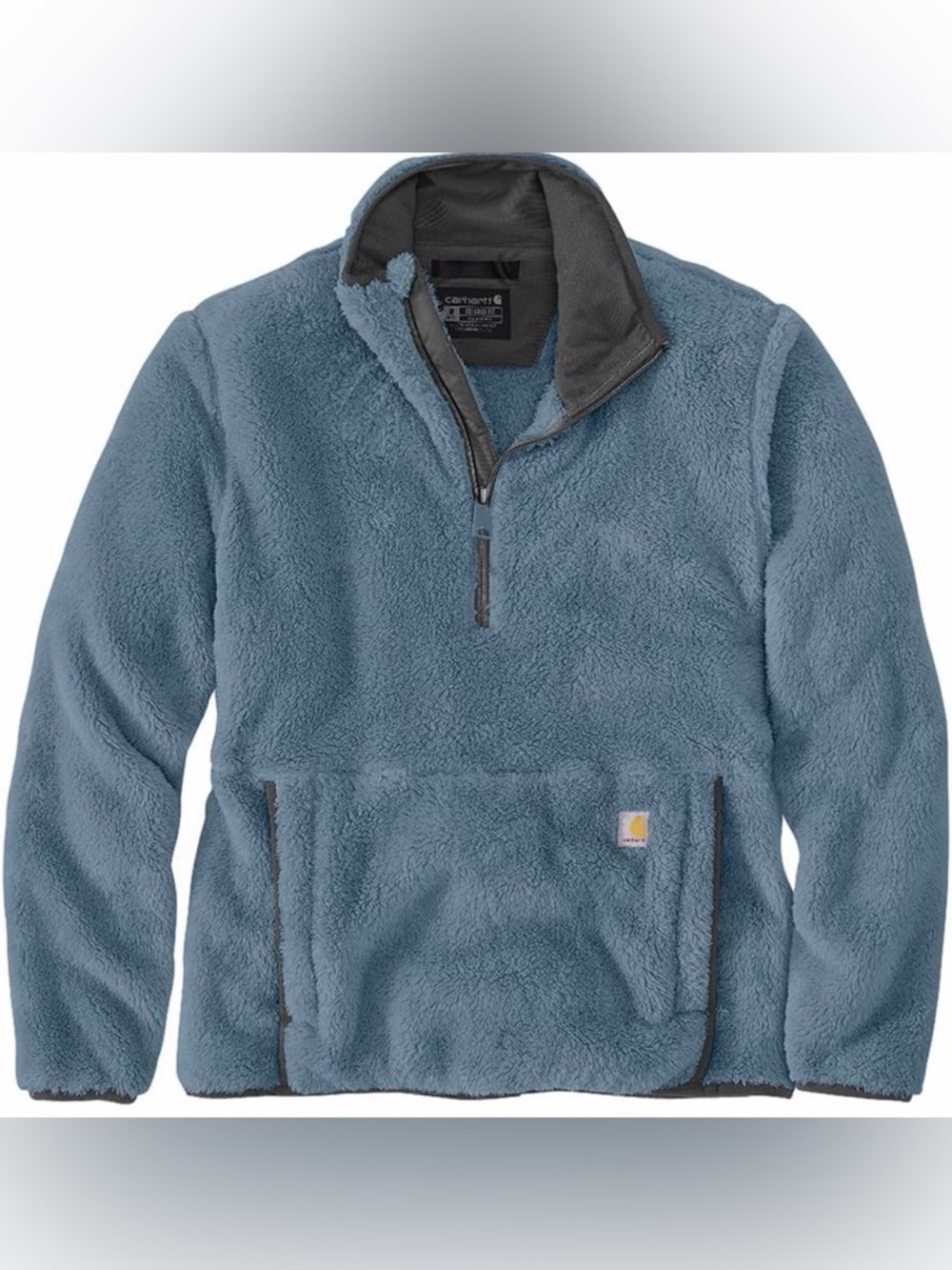 Carhartt Heather Blue Sherpa Half-Zip Pullover Jacket Sweater